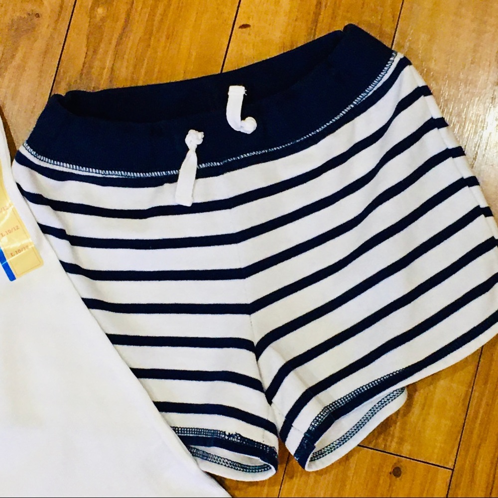 Gap beach summer striped cotton shorts and sequin white tank top — girl … - Picture 6 of 7